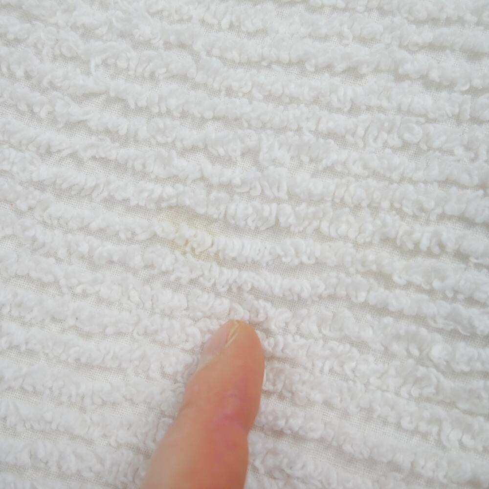 Vintage Chenille Bedspread Full ? 99" x 91" White Floral Cottage Cotton Granny - Picture 15 of 16
